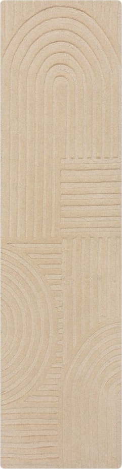 Béžový vlněný koberec běhoun 60x230 cm Zen Garden – Flair Rugs