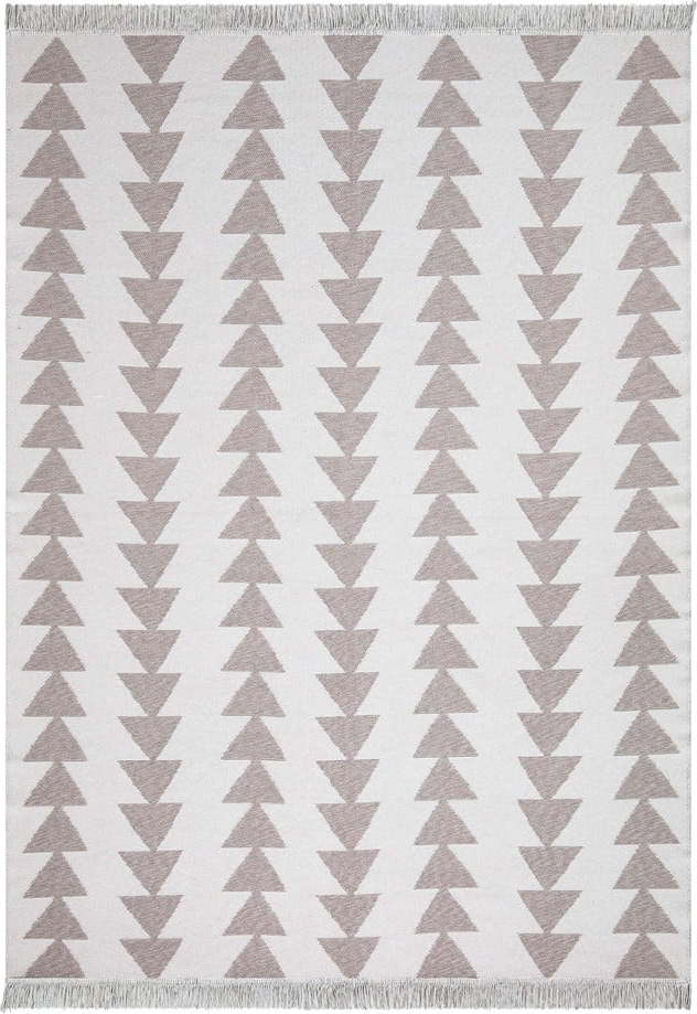 Bílo-béžový bavlněný koberec Oyo home Duo, 80 x 150 cm