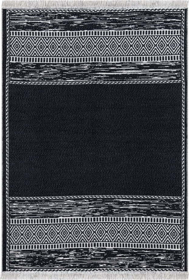 Černo-bílý bavlněný koberec Oyo home Duo, 80 x 150 cm