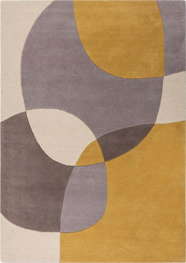 Okrově žlutý vlněný koberec 170x120 cm Glow - Flair Rugs