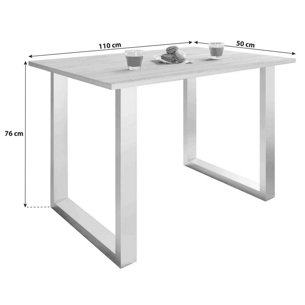 Jídelní Stůl Xona Bílá/stříbrná 110x50 Cm