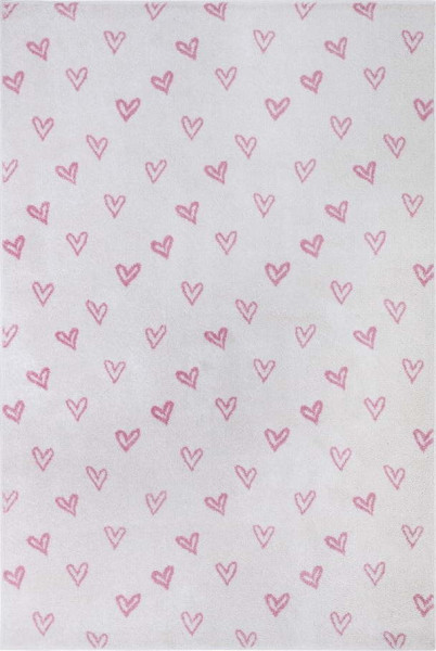 Růžovo-bílý dětský koberec 120x170 cm Hearts – Hanse Home